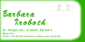 barbara kroboth business card